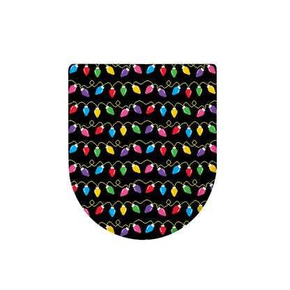 Pixel Christmas Lights Print Toilet Lid Cover