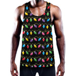 Pixel Christmas Lights Print Training Tank Top