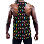 Pixel Christmas Lights Print Training Tank Top