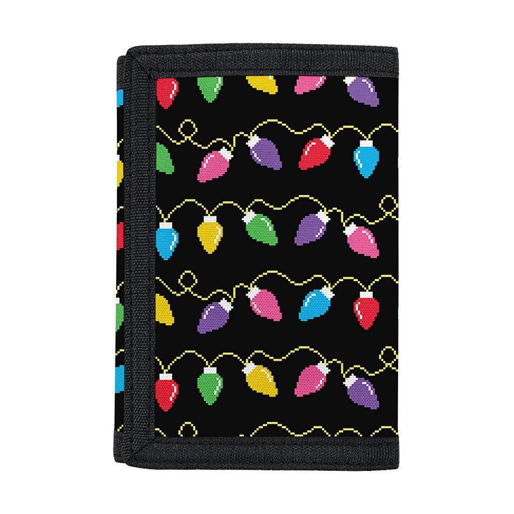 Pixel Christmas Lights Print Trifold Wallet