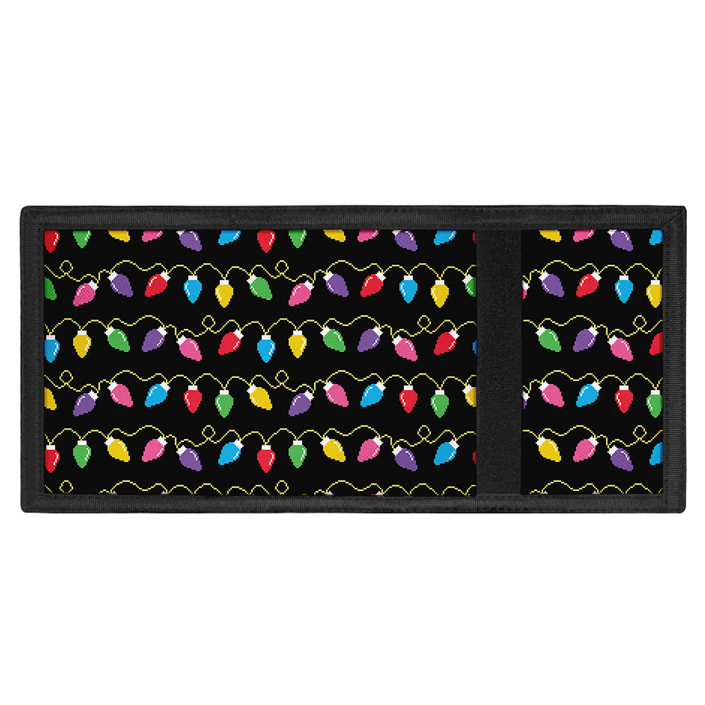 Pixel Christmas Lights Print Trifold Wallet