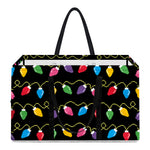Pixel Christmas Lights Print Utility Tote Bag