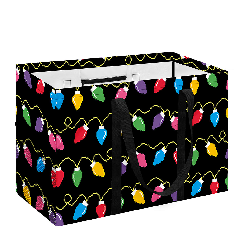 Pixel Christmas Lights Print Utility Tote Bag