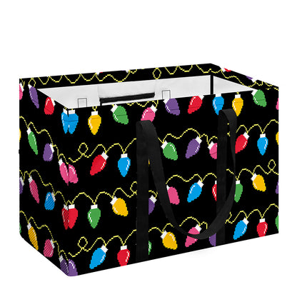 Pixel Christmas Lights Print Utility Tote Bag