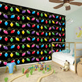 Pixel Christmas Lights Print Wall Sticker