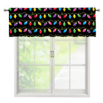 Pixel Christmas Lights Print Window Valance