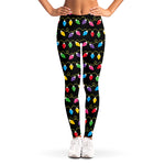 Pixel Christmas Lights Print Women's Leggings