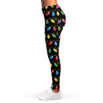 Pixel Christmas Lights Print Women's Leggings