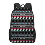 Pixel Christmas Santa Claus Print 17 Inch Backpack