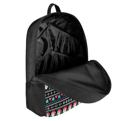 Pixel Christmas Santa Claus Print 17 Inch Backpack