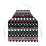 Pixel Christmas Santa Claus Print Adjustable Apron