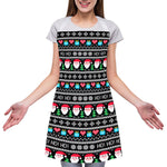 Pixel Christmas Santa Claus Print Adjustable Apron