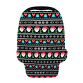 Pixel Christmas Santa Claus Print Baby Seat Cover