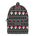 Pixel Christmas Santa Claus Print School Backpack