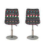 Pixel Christmas Santa Claus Print Bar Stool Covers