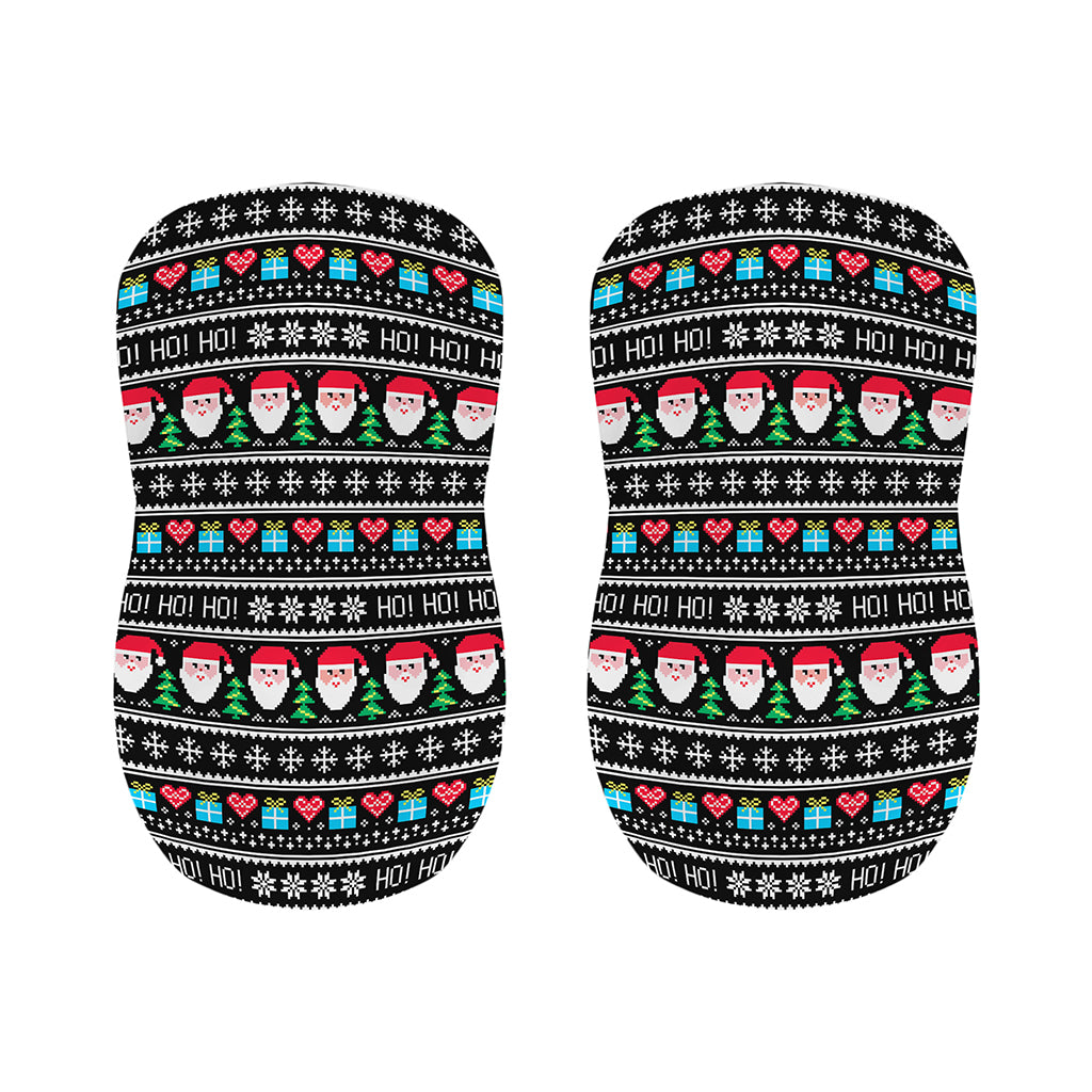 Pixel Christmas Santa Claus Print Bar Stool Covers