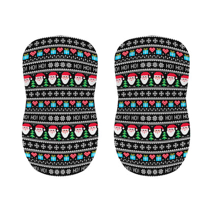 Pixel Christmas Santa Claus Print Bar Stool Covers