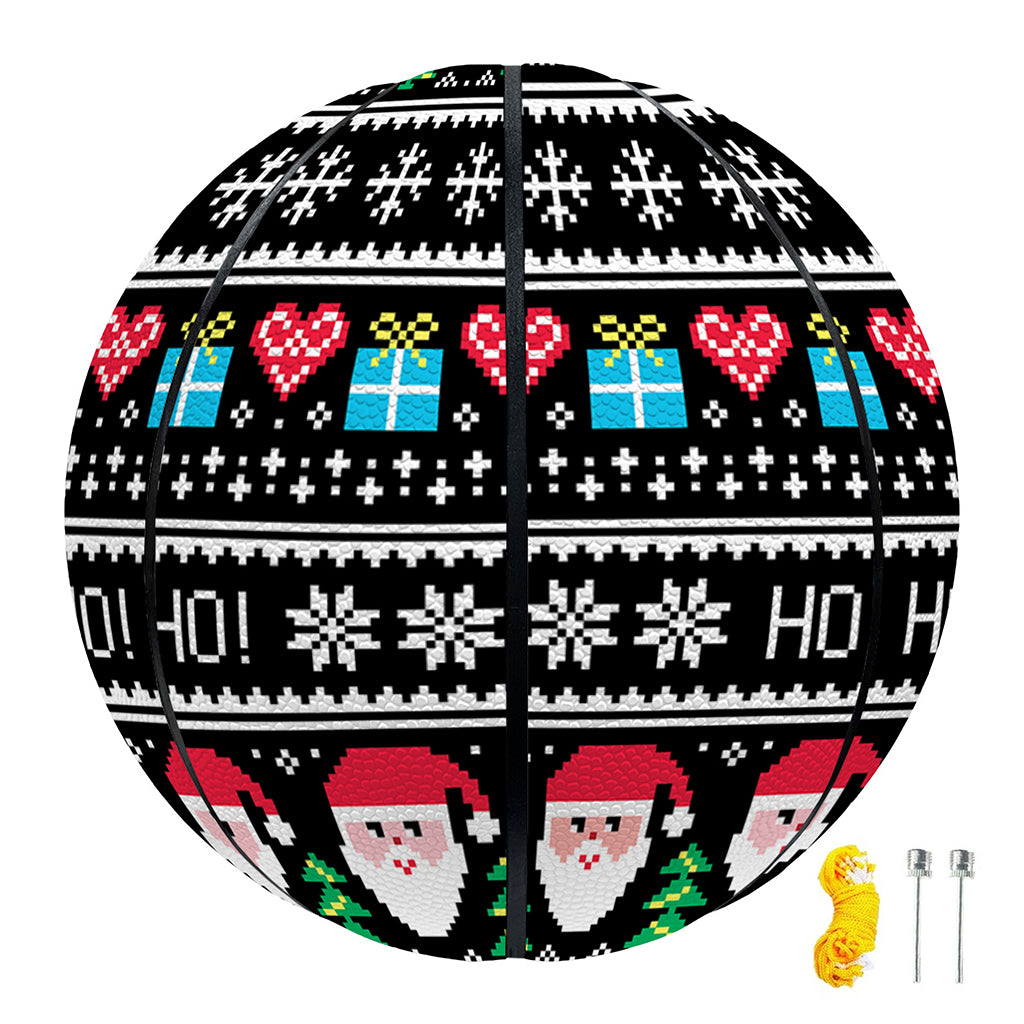 Pixel Christmas Santa Claus Print Basketball