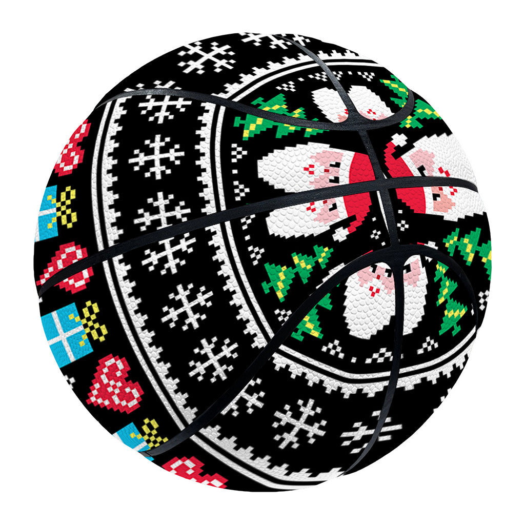 Pixel Christmas Santa Claus Print Basketball