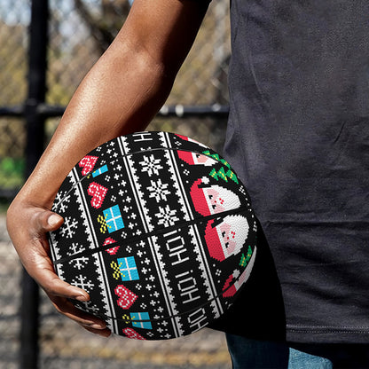 Pixel Christmas Santa Claus Print Basketball