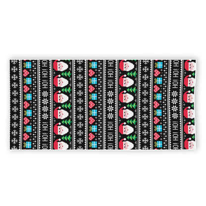 Pixel Christmas Santa Claus Print Beach Towel