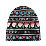 Pixel Christmas Santa Claus Print Beanie