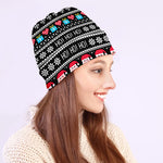 Pixel Christmas Santa Claus Print Beanie