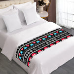 Pixel Christmas Santa Claus Print Bed Runner