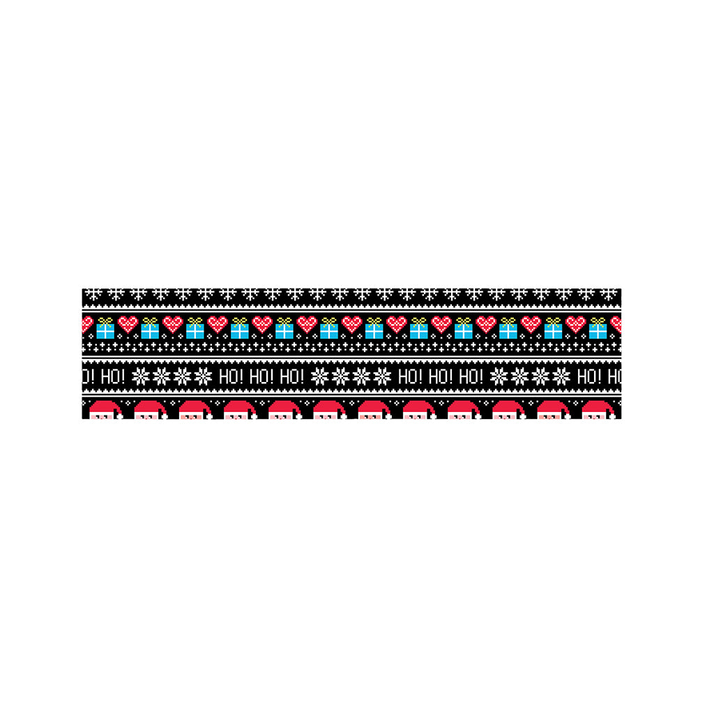 Pixel Christmas Santa Claus Print Bed Runner