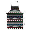 Pixel Christmas Santa Claus Print Bib Apron With Pocket