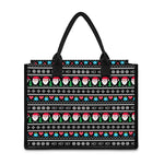 Pixel Christmas Santa Claus Print Canvas Tote Bag