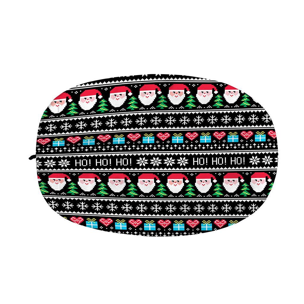 Pixel Christmas Santa Claus Print Car Side Mirror Covers
