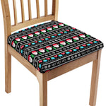 Pixel Christmas Santa Claus Print Chair Cushion Cover