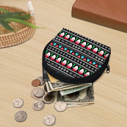 Pixel Christmas Santa Claus Print Coin Purse