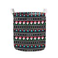 Pixel Christmas Santa Claus Print Collapsible Laundry Basket
