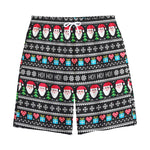 Pixel Christmas Santa Claus Print Cotton Shorts