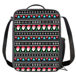 Pixel Christmas Santa Claus Print Crossbody Lunch Bag