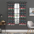 Pixel Christmas Santa Claus Print Grommet Curtain Panels