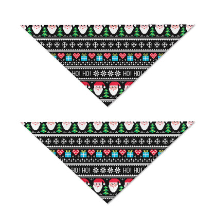 Pixel Christmas Santa Claus Print Dog Bandana