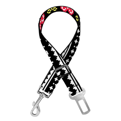 Pixel Christmas Santa Claus Print Dog Seat Belt