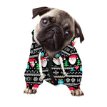 Pixel Christmas Santa Claus Print Dog Zip Up Hoodie