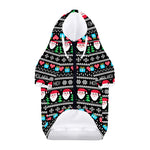 Pixel Christmas Santa Claus Print Dog Zip Up Hoodie
