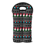 Pixel Christmas Santa Claus Print Double Neoprene Wine Tote