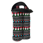 Pixel Christmas Santa Claus Print Double Neoprene Wine Tote
