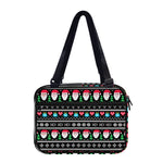 Pixel Christmas Santa Claus Print Double Strap Bible Bag