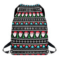 Pixel Christmas Santa Claus Print Drawstring Backpack