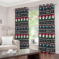 Pixel Christmas Santa Claus Print Extra Wide Grommet Curtains