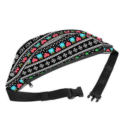 Pixel Christmas Santa Claus Print Fanny Pack