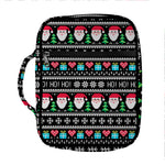 Pixel Christmas Santa Claus Print Front Pocket Bible Bag