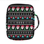 Pixel Christmas Santa Claus Print Front Pocket Bible Bag